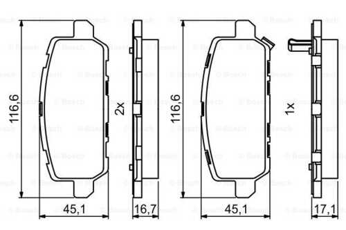 Дисковые тормозные колодки комплект BOSCH 0986494838