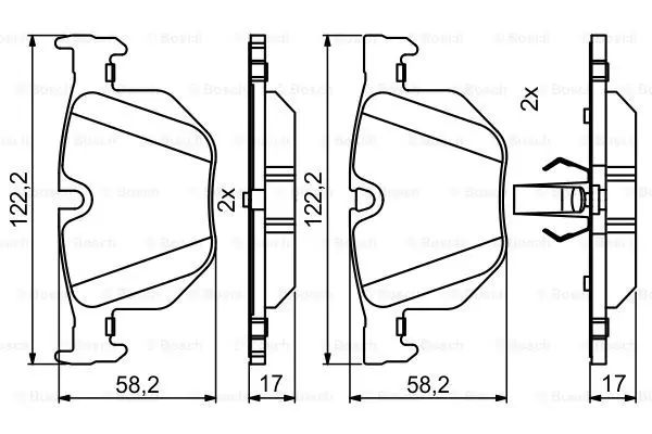 Комплект тормозных колодок дискового тормоза BOSCH 0 986 494 862