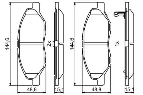 Комплект тормозных колодок дискового тормоза BOSCH 0986494867