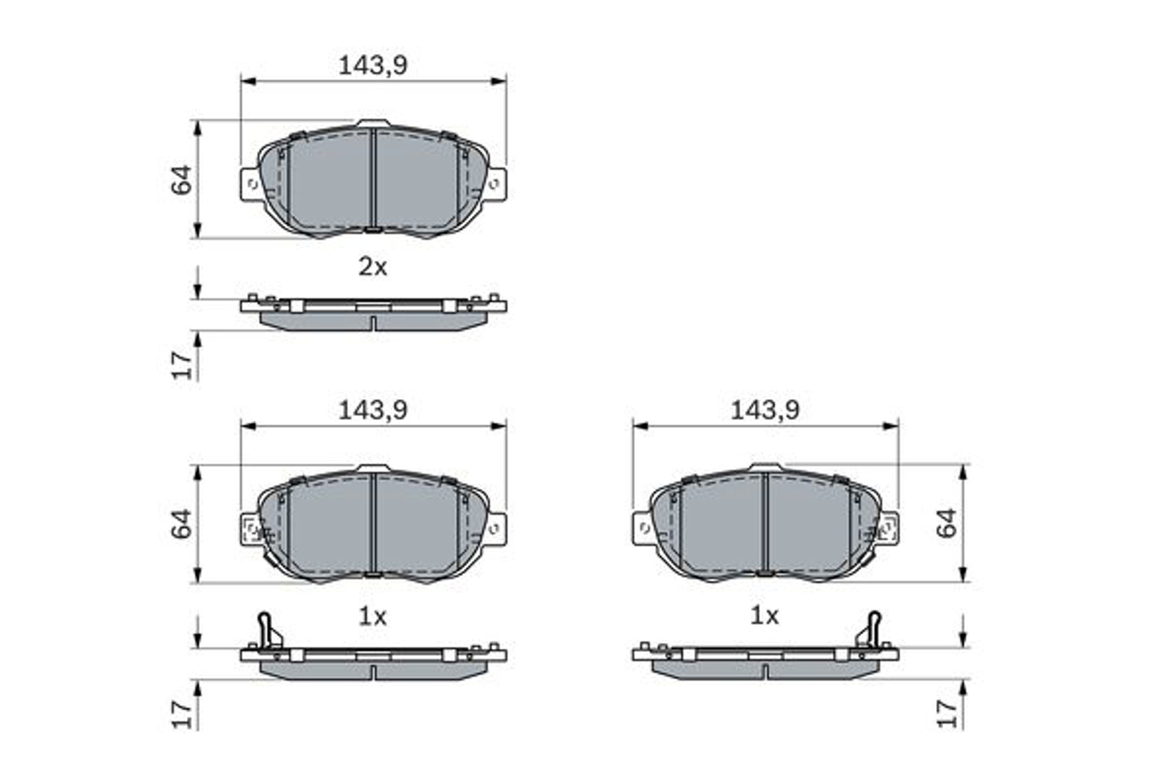 Дисковые колодки передние BOSCH 0986494882