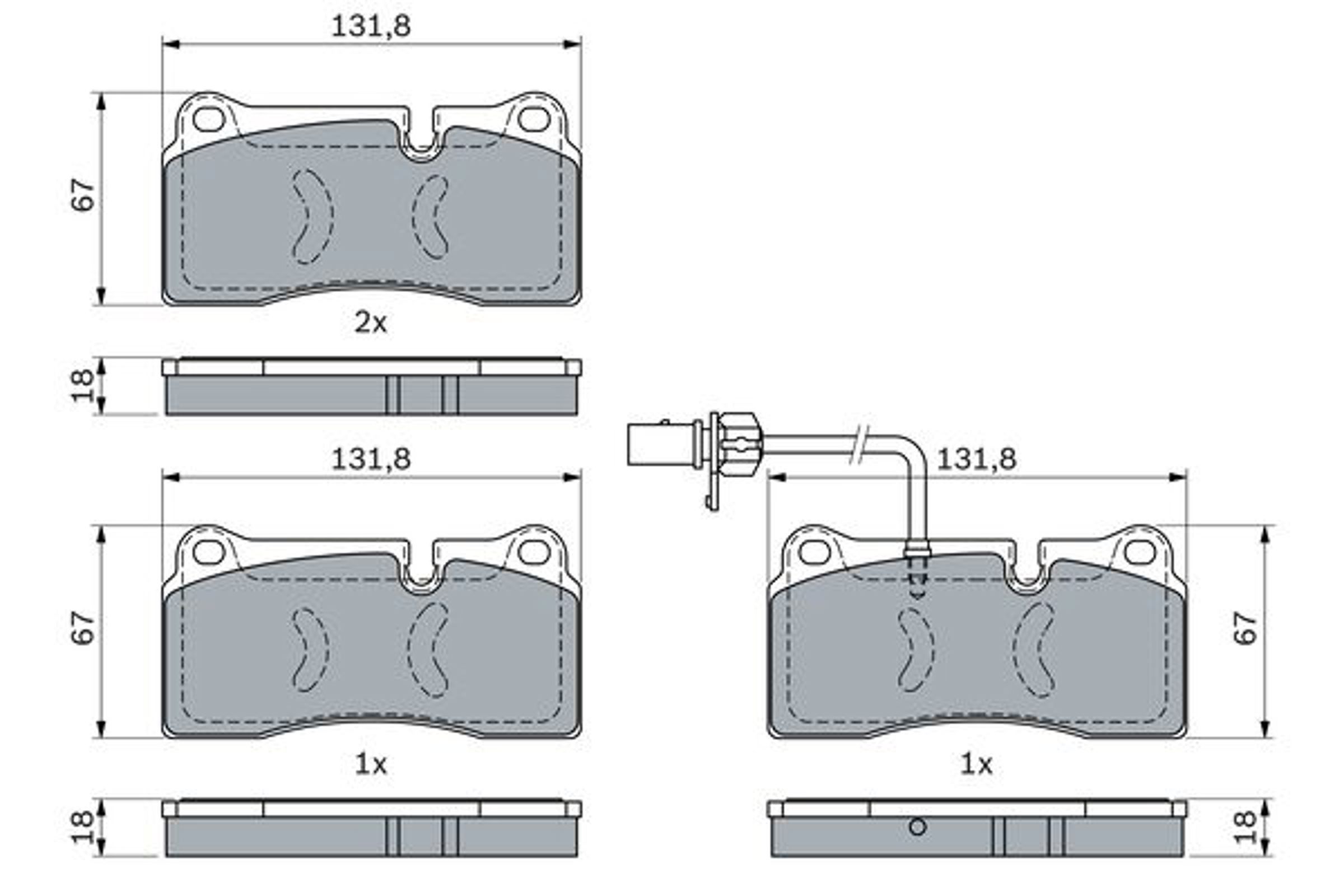 Дисковые колодки задние BOSCH 0986494956