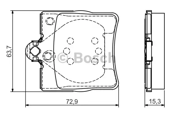 Комплект тормозных колодок дискового тормоза BOSCH 0986495080
