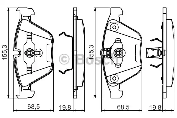 Комплект тормозных колодок дискового тормоза BOSCH 0986495082