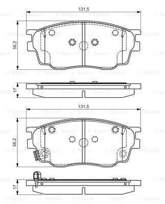 Комплект тормозных колодок дискового тормоза BOSCH 0986495087