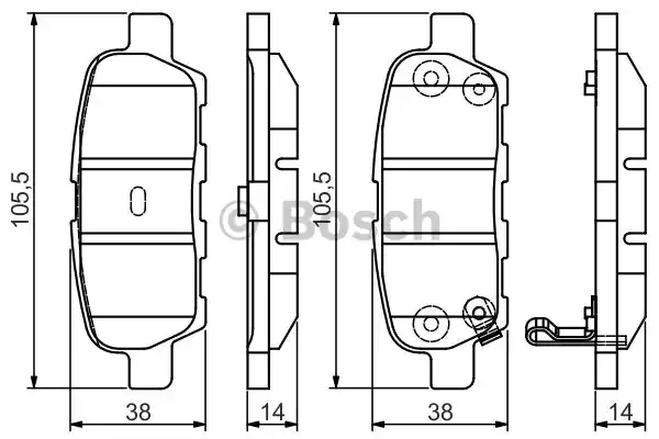 Комплект тормозных колодок дискового тормоза BOSCH 0986495089