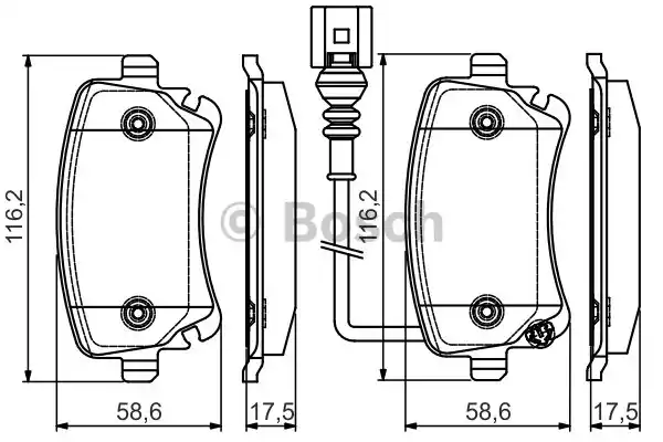 Комплект тормозных колодок дискового тормоза BOSCH 0986495094