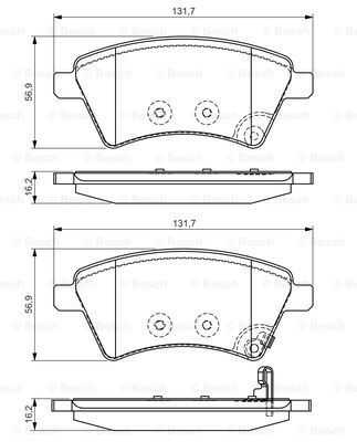 Комплект тормозных колодок дискового тормоза BOSCH 0986495101
