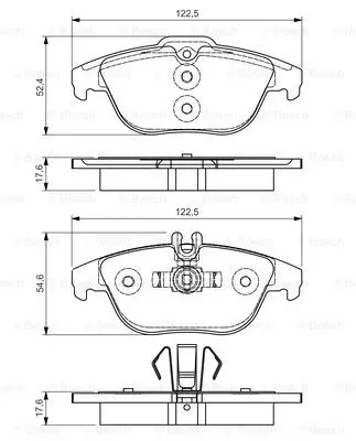 Комплект тормозных колодок дискового тормоза BOSCH 0986495105