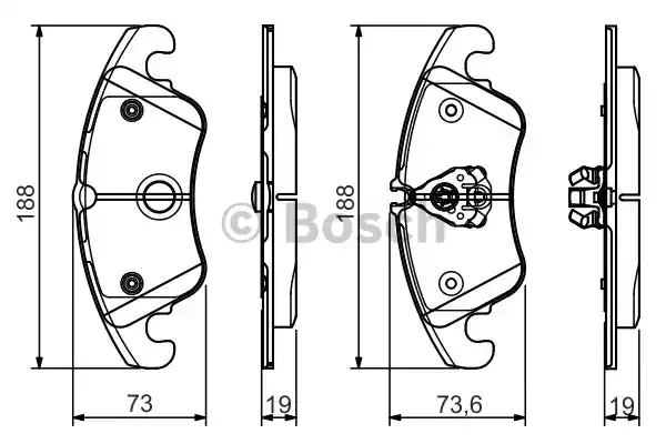 Комплект тормозных колодок дискового тормоза BOSCH 0986495110