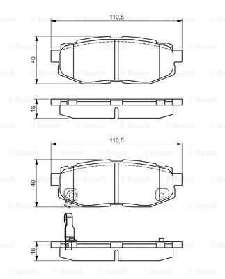 Комплект тормозных колодок дискового тормоза BOSCH 0986495135