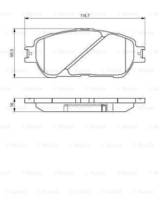 Комплект тормозных колодок дискового тормоза BOSCH 0986495160