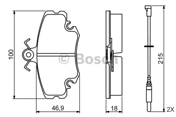Комплект тормозных колодок дискового тормоза BOSCH 0986495212