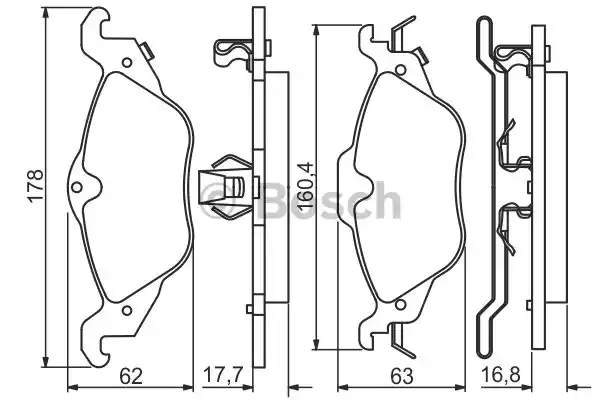 Комплект тормозных колодок дискового тормоза BOSCH 0986495223