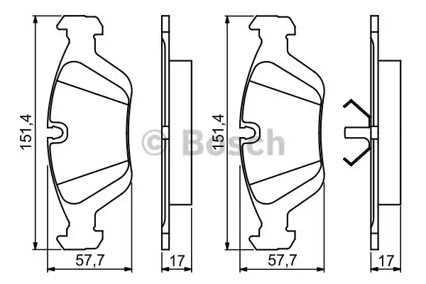Комплект тормозных колодок дискового тормоза BOSCH 0986495229