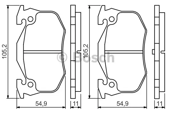 Комплект тормозных колодок дискового тормоза BOSCH 0986495236