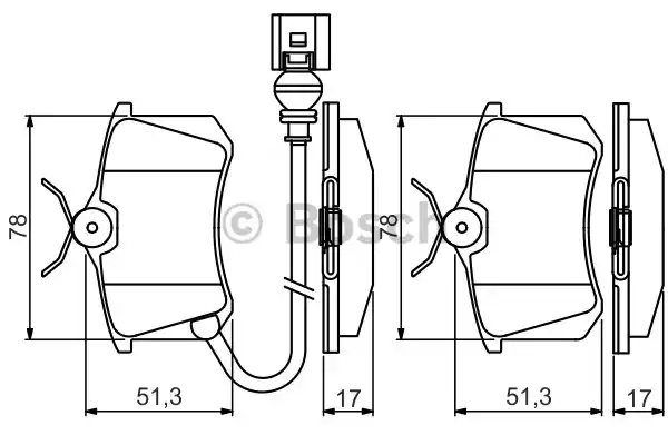 Комплект тормозных колодок дискового тормоза BOSCH 0986495239