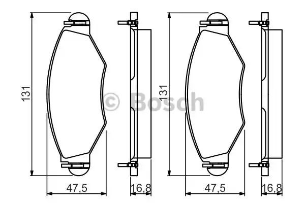 Комплект тормозных колодок дискового тормоза BOSCH 0986495244