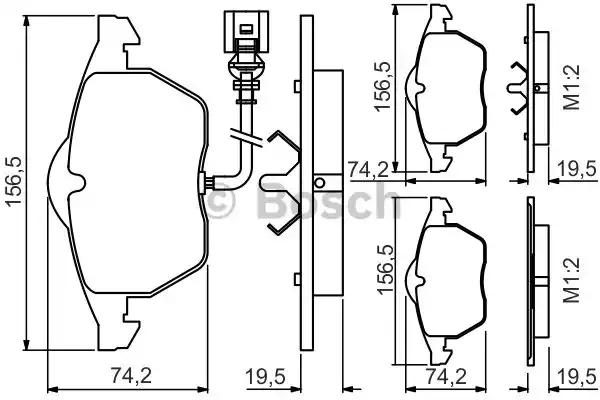 Комплект тормозных колодок дискового тормоза BOSCH 0986495249