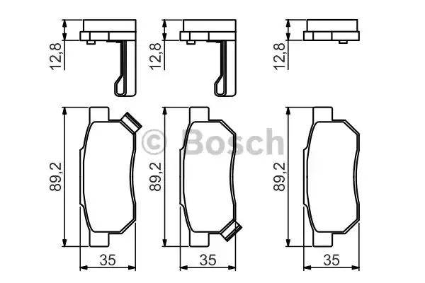 Комплект тормозных колодок дискового тормоза BOSCH 0986495256
