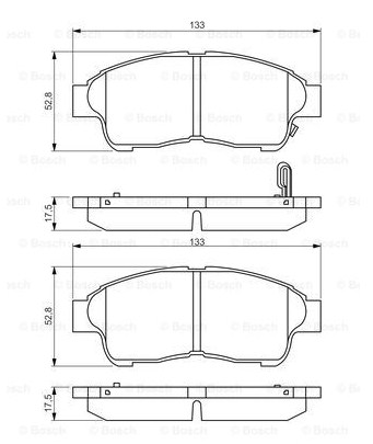 Комплект тормозных колодок дискового тормоза BOSCH 0986495257