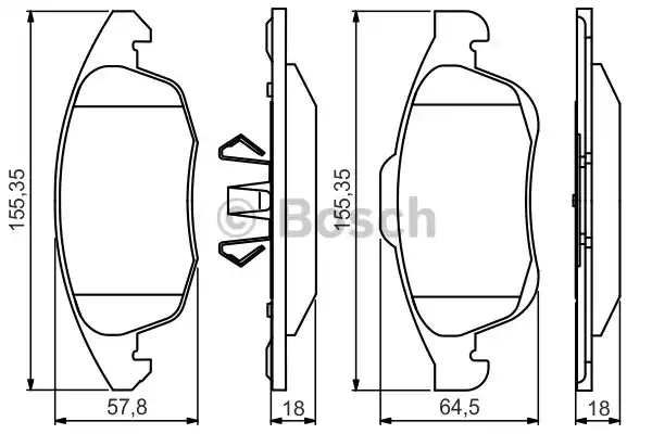 Комплект тормозных колодок дискового тормоза BOSCH 0986495258