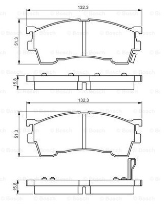 Комплект тормозных колодок дискового тормоза BOSCH 0986495265