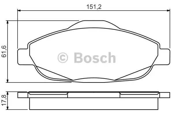 Комплект тормозных колодок дискового тормоза BOSCH 0986495266
