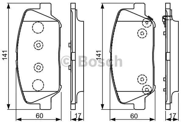 Комплект тормозных колодок дискового тормоза BOSCH 0986495337