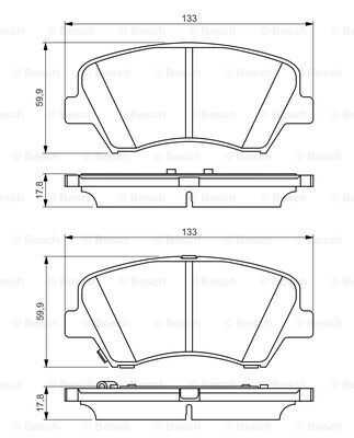 Комплект тормозных колодок дискового тормоза BOSCH 0986495343