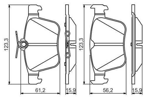 Комплект тормозных колодок дискового тормоза BOSCH 0986495346