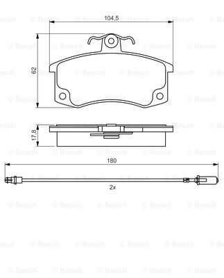 Комплект тормозных колодок дискового тормоза BOSCH 0986495360