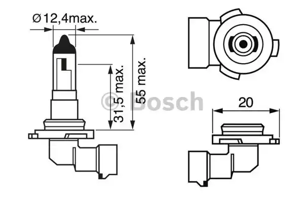 Лампа накаливания противотуманная фара BOSCH 1987302083