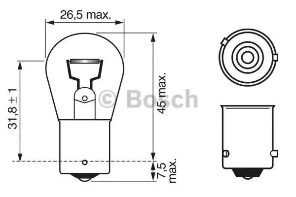 Лампа накаливания фонарь указателя поворота BOSCH 1987302213
