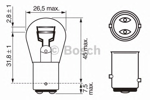 Лампа накаливания фонарь указателя поворота BOSCH 1987302524