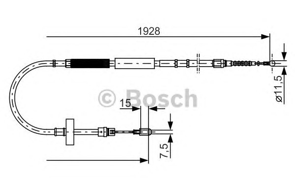 Трос стояночного тормоза BOSCH 1987477922