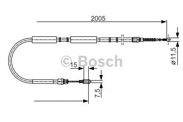 Трос стояночного тормоза BOSCH 1987477923
