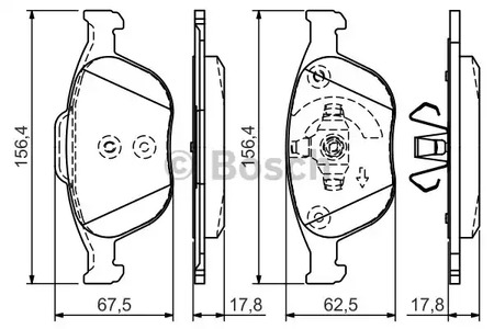 Комплект тормозных колодок дискового тормоза BOSCH 0 986 495 066