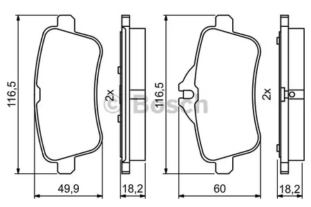 Комплект тормозных колодок дискового тормоза BOSCH 0 986 495 403