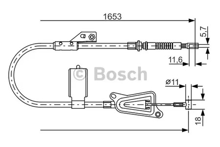 Трос стояночного тормоза BOSCH 1 987 477 915