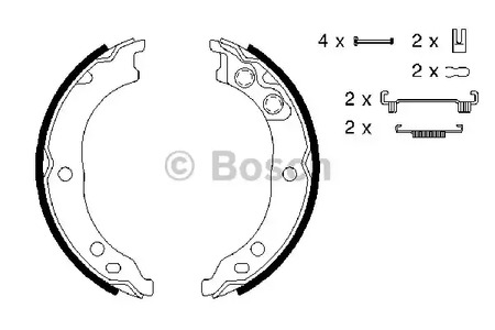 Комплект колодок стояночного тормоза BOSCH 0 986 487 712