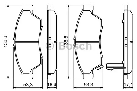 Комплект тормозных колодок дискового тормоза BOSCH 0 986 494 238