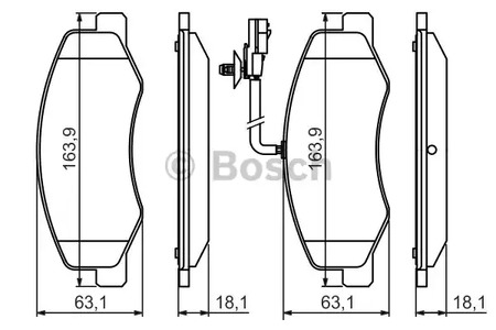 Комплект тормозных колодок дискового тормоза BOSCH 0 986 494 499
