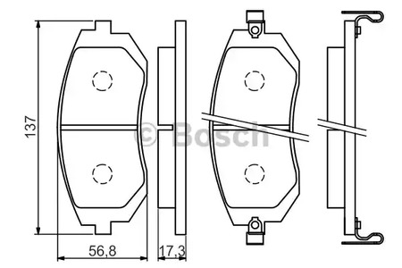 Комплект тормозных колодок дискового тормоза BOSCH 0 986 494 558