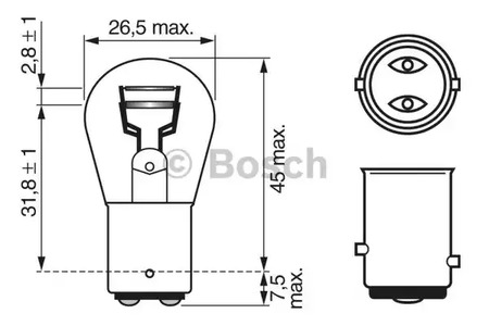Лампа накаливания фонарь указателя поворота BOSCH 1 987 302 282