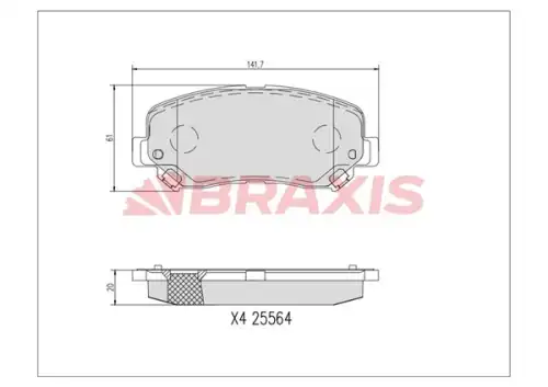 Aa0737 колодки тормозные дисковые передние комплект BRAXIS AA0737