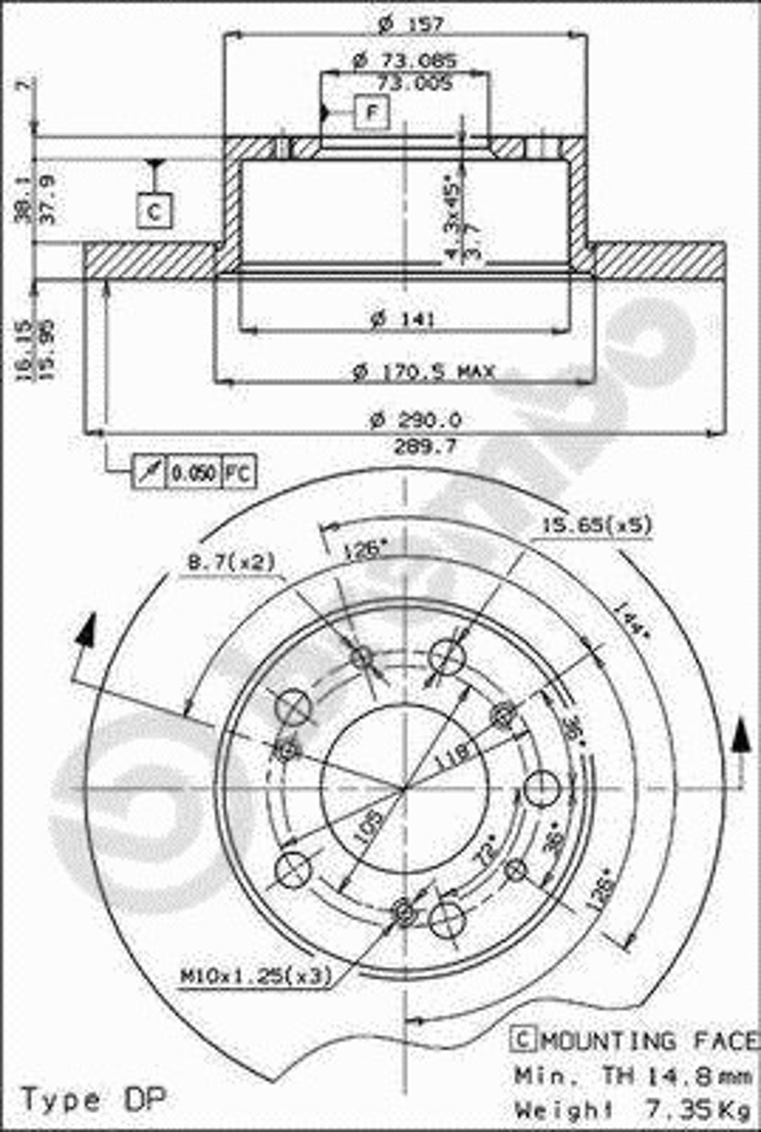 Диск тормозной BRECO BS 7335