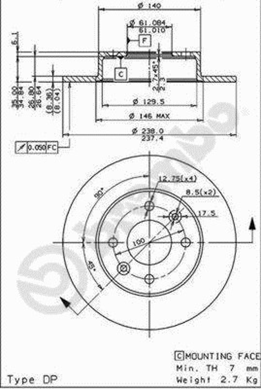 Диск тормозной BRECO BS 7336