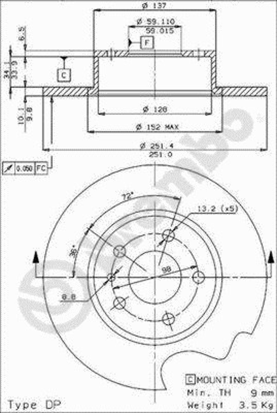Диск тормозной BRECO BS 7337