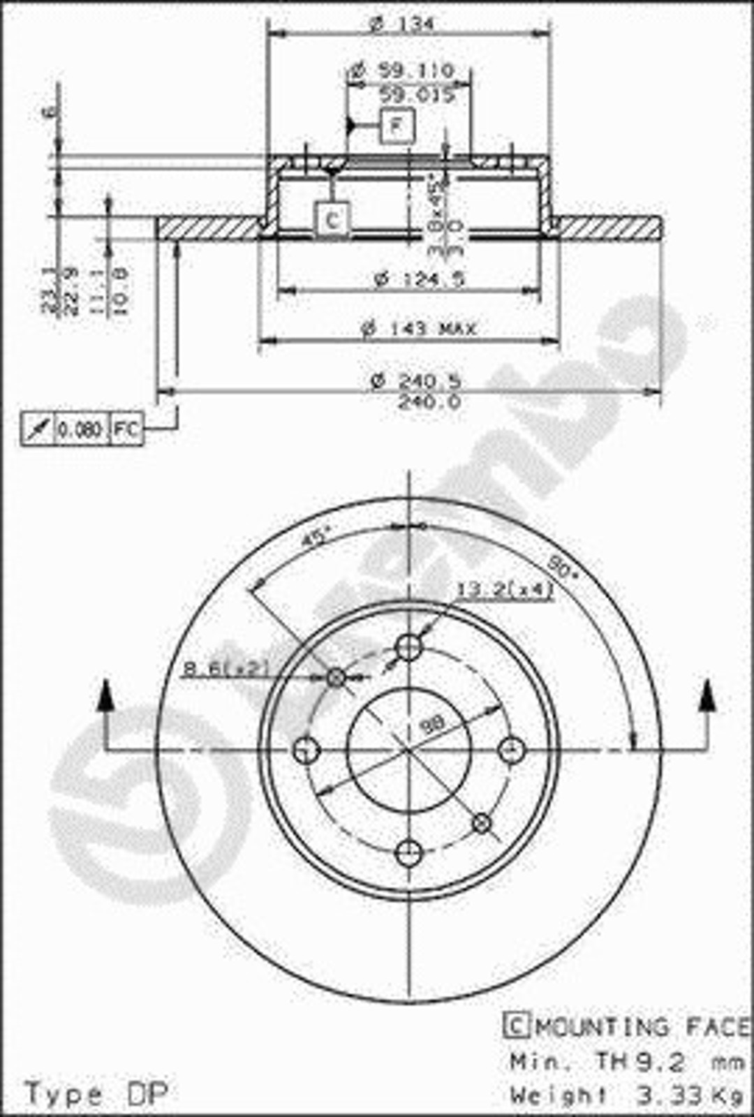 Диск тормозной BRECO BS 7356