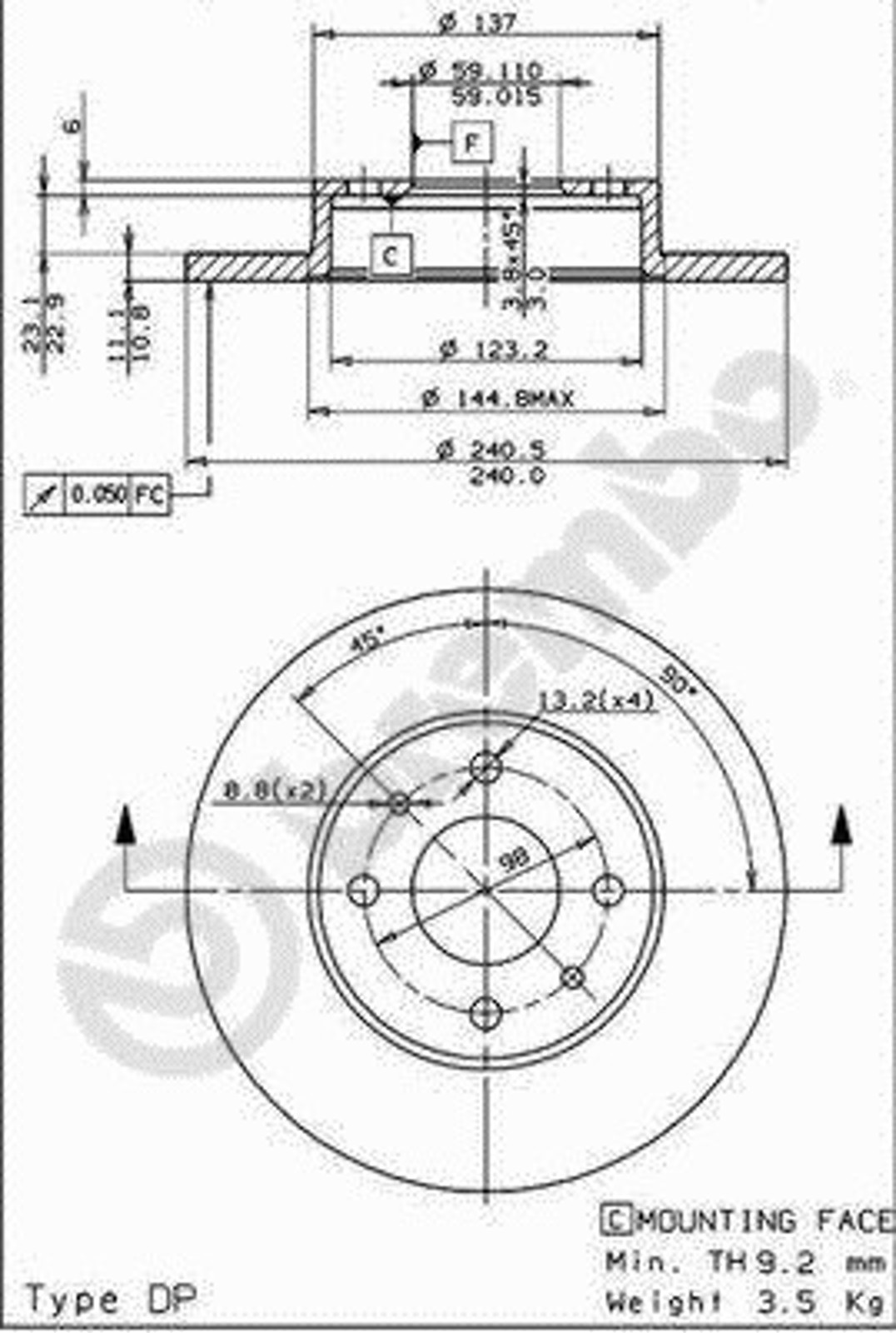 Диск тормозной BRECO BS 7376